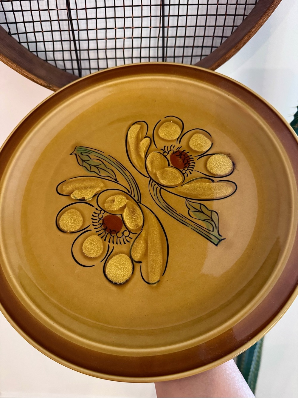 MCM 1970Stoneware Calypso Serving Plate, Hand-painted Platter